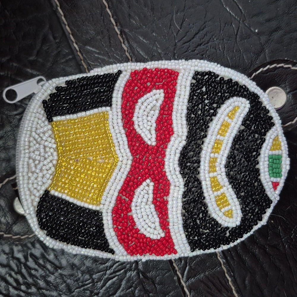 Beaded Mask Coin Purse Vintage 5" Really Cool! - Picture 2 of 7